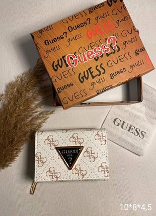 Кошелек комплект женский из экокожи + коробка набор, кошелек стиля гесс guess, кошелек женский с коробкой, кошелек