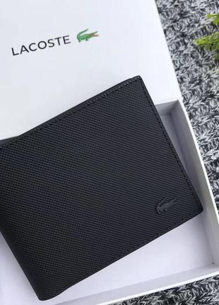 Подарочный набор lacoste мужской кошелек черный портмоне7 фото