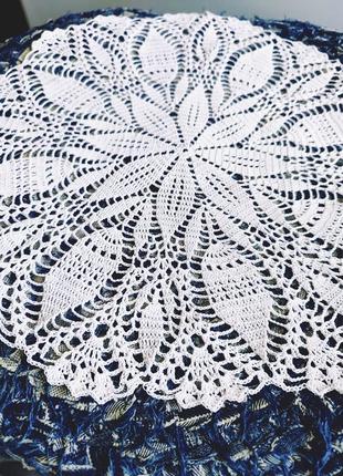Салфетка ажурная крючком с цветами, связана крючком, ручная работа