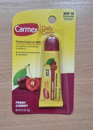 Carmex, daily care, зволожувальний бальзам для губ, вишня, spf 15