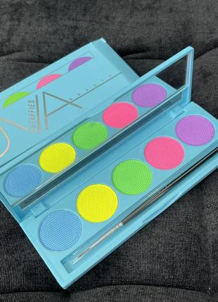 Палетка аквалайнерів, підводок для очей suva beauty hydra fx palette uv taffies