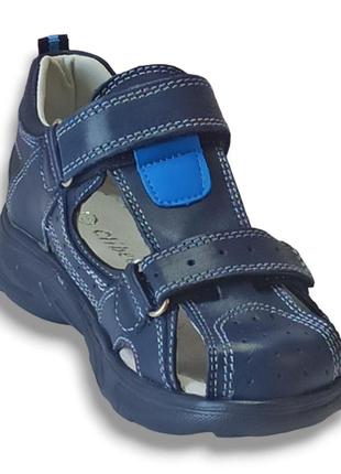 Кожаные ортопедические босоножки сандалии летняя обувь для мальчика ав-36 clibee клиби р.314 фото