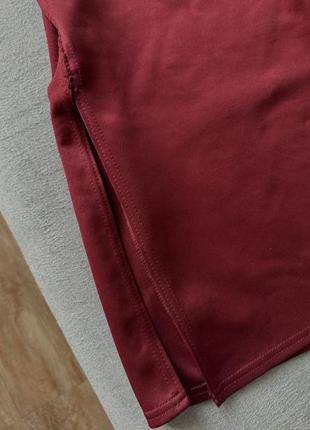 Сукня винного кольору з розрізом3 фото