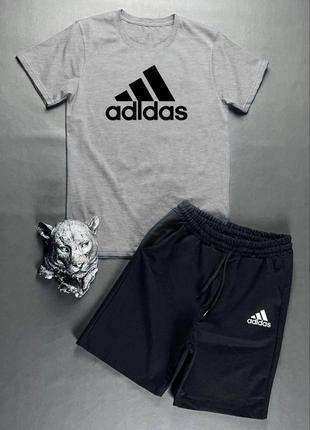 Шорти + футболка! базовий, спортивний костюм, літній комплект adidas1 фото