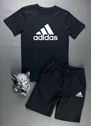 Шорти + футболка! базовий, спортивний костюм, літній комплект adidas1 фото