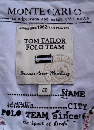 (944)чудесная хлопковая рубашка tom tailor polo team в цветочный принт /размер евро 409 фото