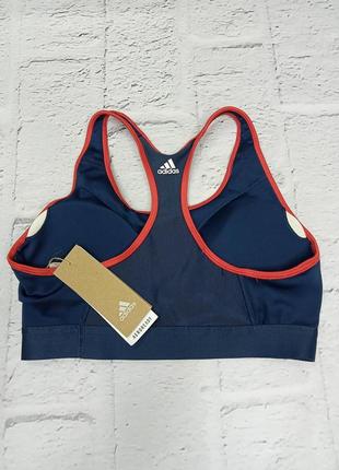 Женский спортивный топ бюстгальтер оригинал adidas medium support don't rest 3 bar bra gm61804 фото