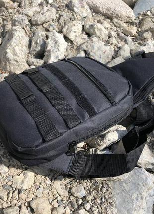 Тактична сумка кобура, чоловічий месенджер із чорної кордури, слінг7 фото