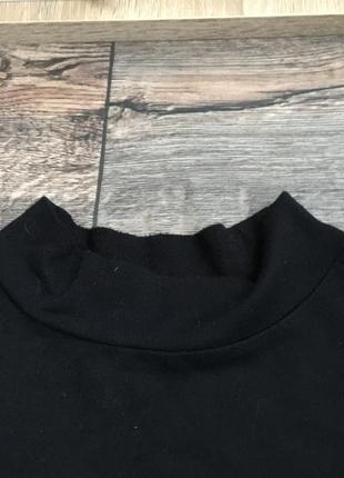 Черная футболка широкого фасона летучая мышь со стойкой4 фото