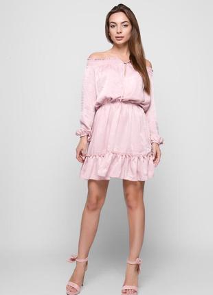Сукня шовкова рожева фасону baby doll | 673852 фото