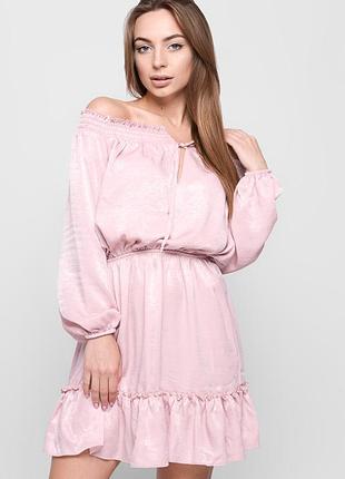Сукня шовкова рожева фасону baby doll | 673851 фото