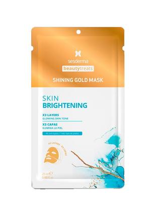 Маска для лица трехслойная sesderma beauty treats shining gold mask 25 мл