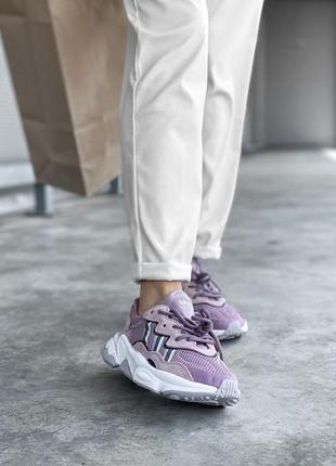 Женские кроссовки adidas ozweego adiprene pride violet white скидка sale / smb6 фото