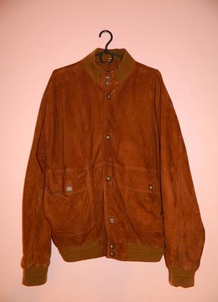 Р. 52-54/xxl-xxxl куртка демисезонная замшевая коричневая мужская4 фото