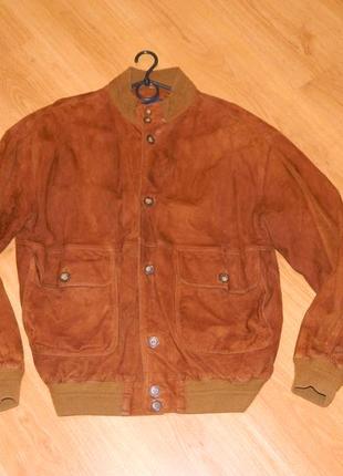 Р. 52-54/xxl-xxxl куртка демисезонная замшевая коричневая мужская9 фото