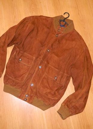 Р. 52-54/xxl-xxxl куртка демисезонная замшевая коричневая мужская8 фото