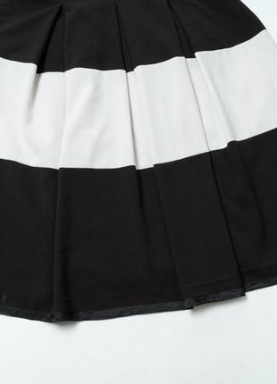 Lauren ralph lauren women's striped fit-and-flare dress black/white4 фото