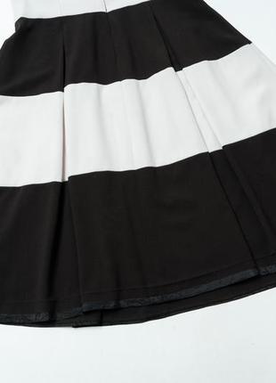 Lauren ralph lauren women's striped fit-and-flare dress black/white6 фото