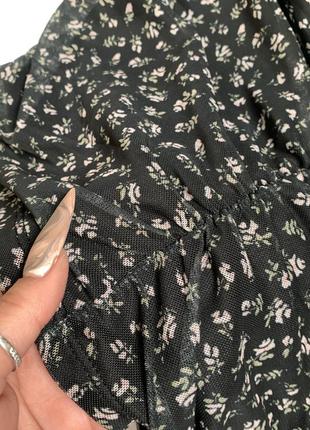 Сукня в принт квітки з драпіровкою4 фото