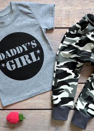 ✔ крутой костюм для девочек "daddy's girl" папина дочка (рост 104-110, 110-116)