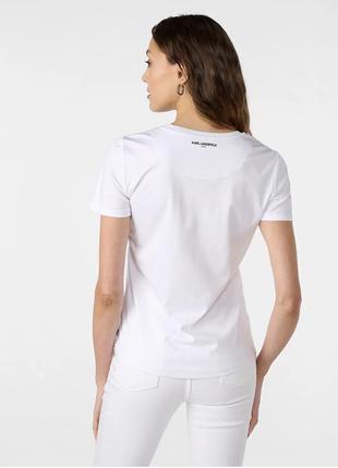 Біла футболка karl lagerfeld з малюнком5 фото