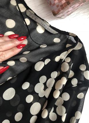 Zara блузка в горох м- размер2 фото