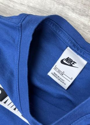 Nike футболка 147-158 см l размер детская синяя с принтом оригинал2 фото