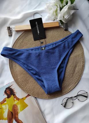 Синие плавки женские низ купальника бикини раздельный купальник жатка трусики синий купальник3 фото