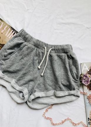 Серые короткие шорты h&amp;m хлопковые