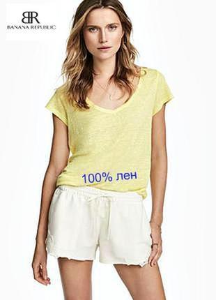 Легкая 100% льняная футболка демократичного американского бренда banana republic.