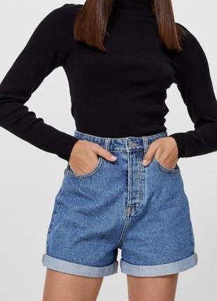 Джинсовые шорты zara mom fit новые