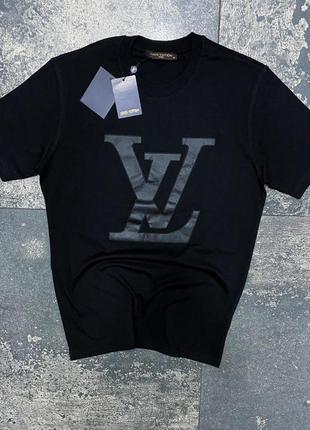 Легка чоловіча літня футболка оверсайз (oversize) брендова чорна з принтом