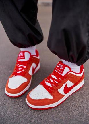 Кроссовки nike sb dunk low white orange