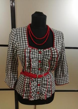 Элегантная блуза/рубашка с красным ремешком, пр-под туреченица