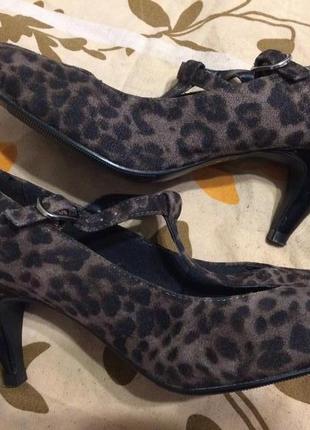M&s marks & spencer туфли замшевые леопардовые 24.5 см4 фото