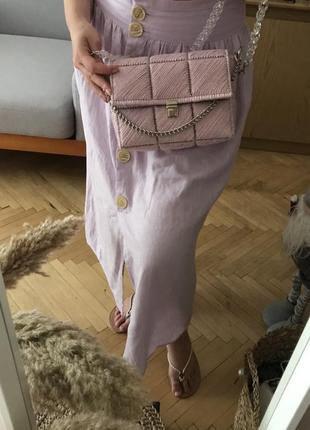 Розовая сумочка на канве3 фото
