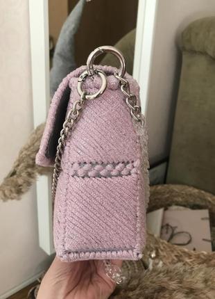 Розовая сумочка на канве2 фото