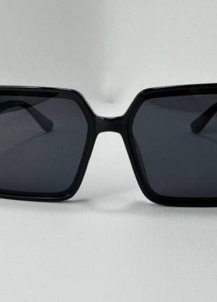 Очки солнцезащитные женские пластиковые прямоугольные поляризационные линзы черные2 фото