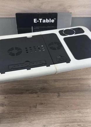 Складаний столик для ноутбука ld-09 e-table, столик з охолодженням 2 usb кулера