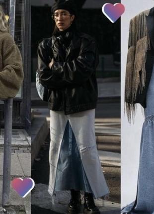 Модная миди джинсовая юбка 50-52 р7 фото