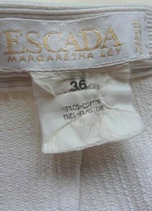 Брендовая белая юбка карандаш рубчик escada оригинал!7 фото