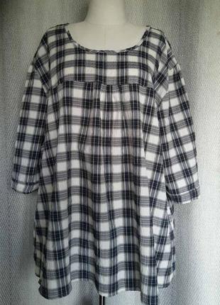 Легкая женская, летняя блуза, блузка в клеточку. батал.8 фото