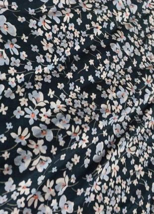 Платье на завязках с открытыми плечами в цветочный принт мини лёгкое летнее xs 6 h&m4 фото