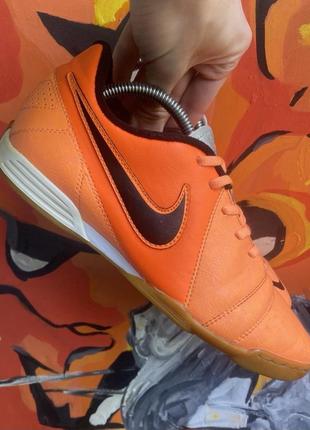 Nike футзалки  кроссовки 40 размер копы для зала оранжевые кожаные2 фото