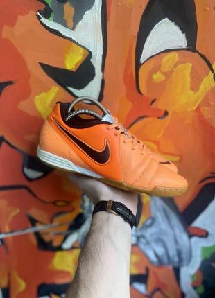 Nike футзалки  кроссовки 40 размер копы для зала оранжевые кожаные5 фото