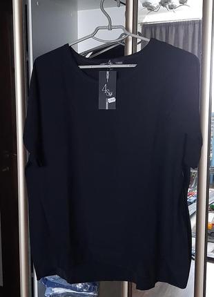 Шифоновая турецкая чёрная блуза oversize, легчайшая, трендовая8 фото
