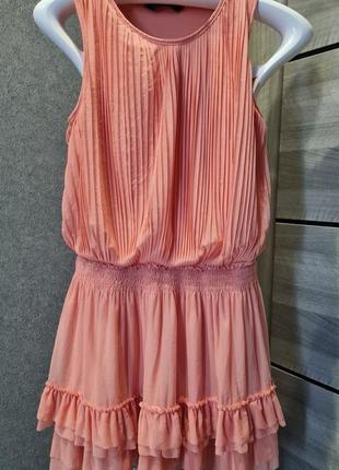 Летнее нарядное платье розового цвета2 фото