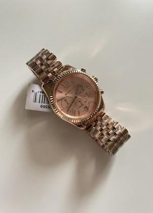 Mk5569 michael kors новий оригінал жіночий хронограф rose gold роуз голд2 фото