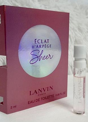 Lanvin eclat d’arpege sheer💥оригинал миниатюра пробник mini spray 2 мл книжка1 фото