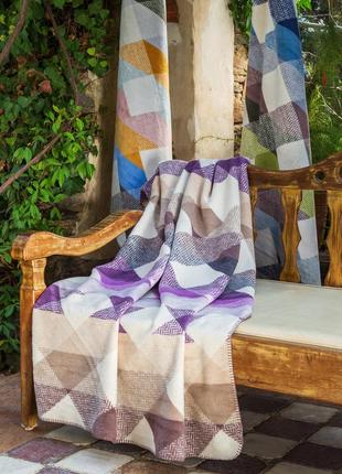 Плед покрывало хлопковое kassandra tm ideia 200x220 см милка/беж